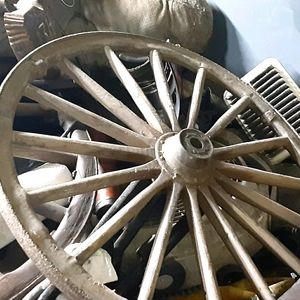 Antique wooden wagon wheels set of 4